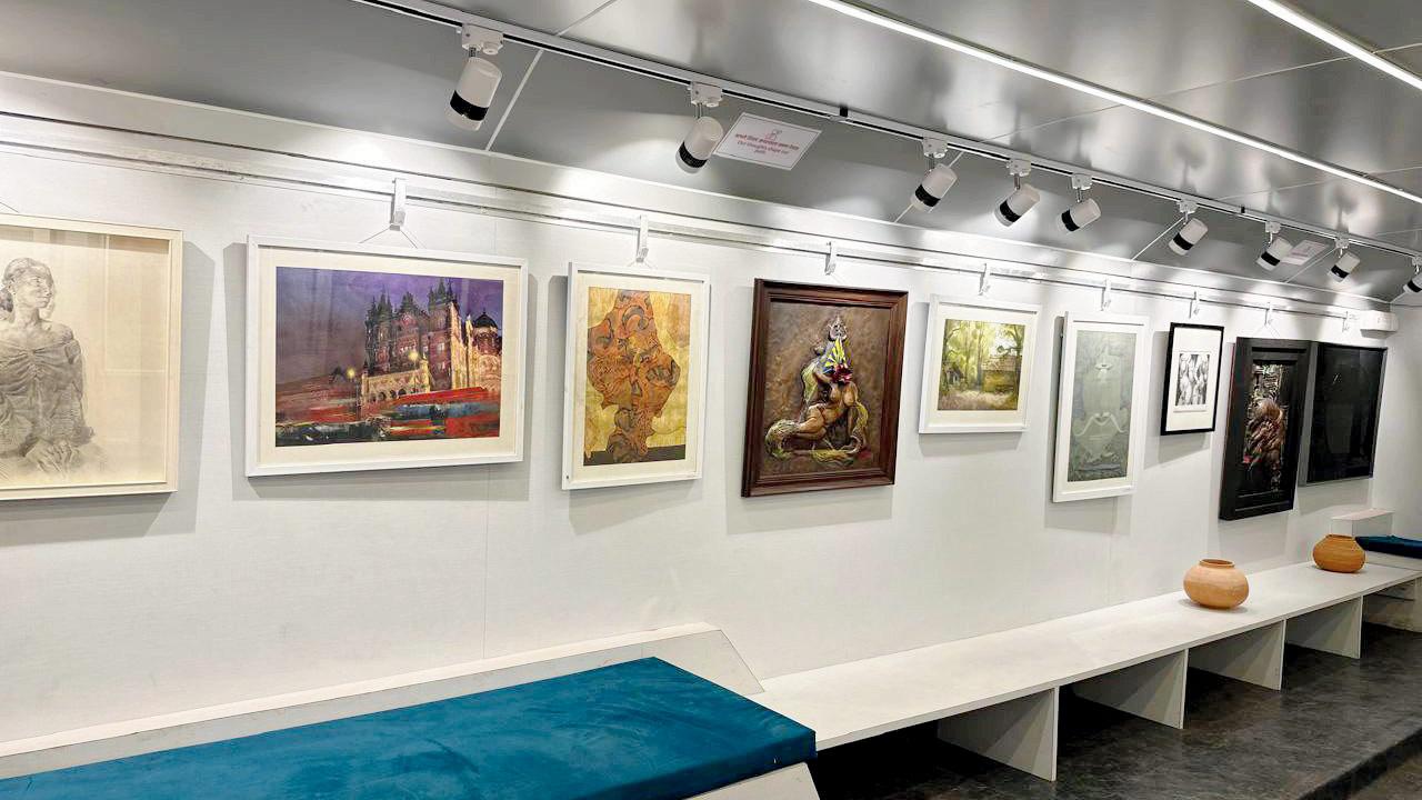 A view of the artworks inside the gallery