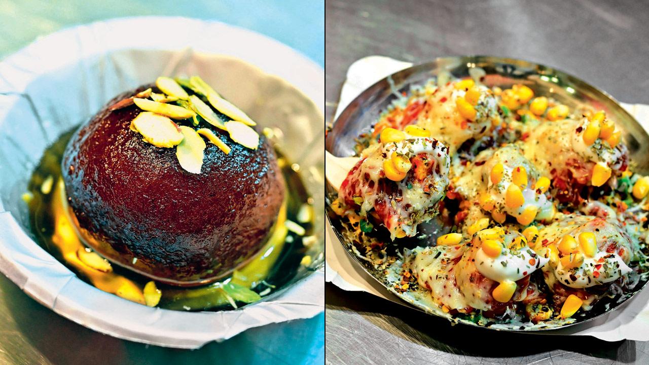 Jumbo gulab jamun and fusion sev puri