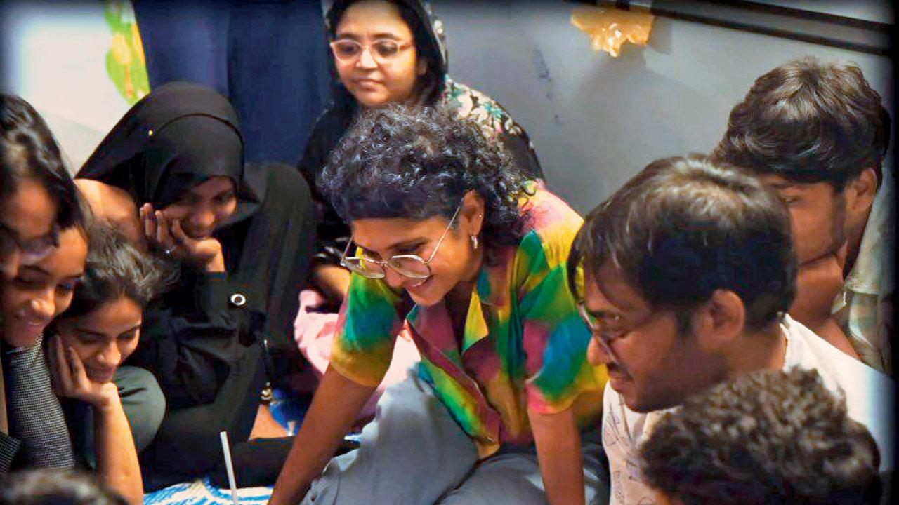 Kiran Rao interacts with the children. Pic Courtesy/Instagram