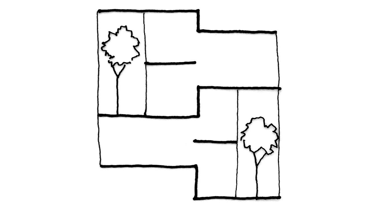 Layout of the building (1962): © Charles Correa Associates, courtesy Charles Correa Foundation