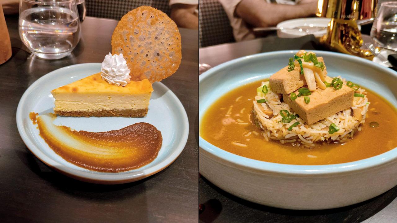 1633 cheesecake and Miso tofu