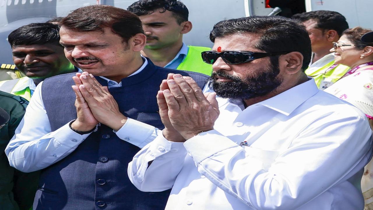 CM Eknath Shinde and Deputy CM Devendra Fadnavis at the airport