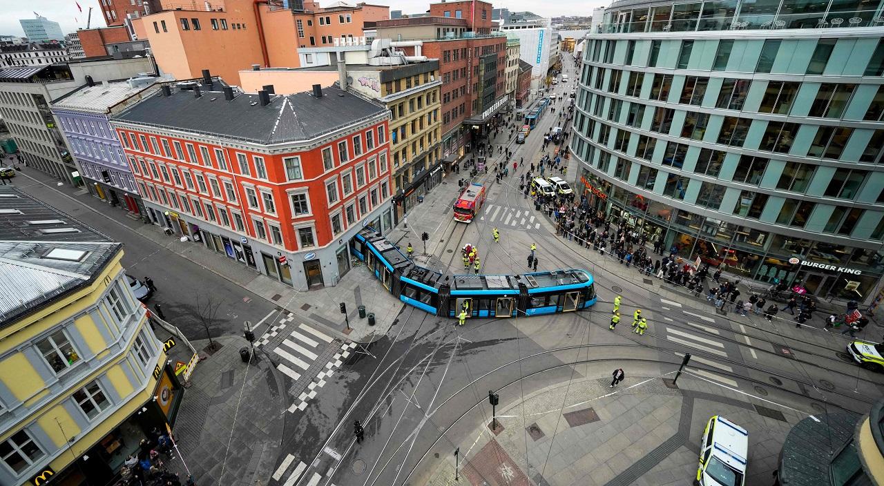 The tram driver was among those injured. Police said everyone was treated at the scene but no one had serious injuries