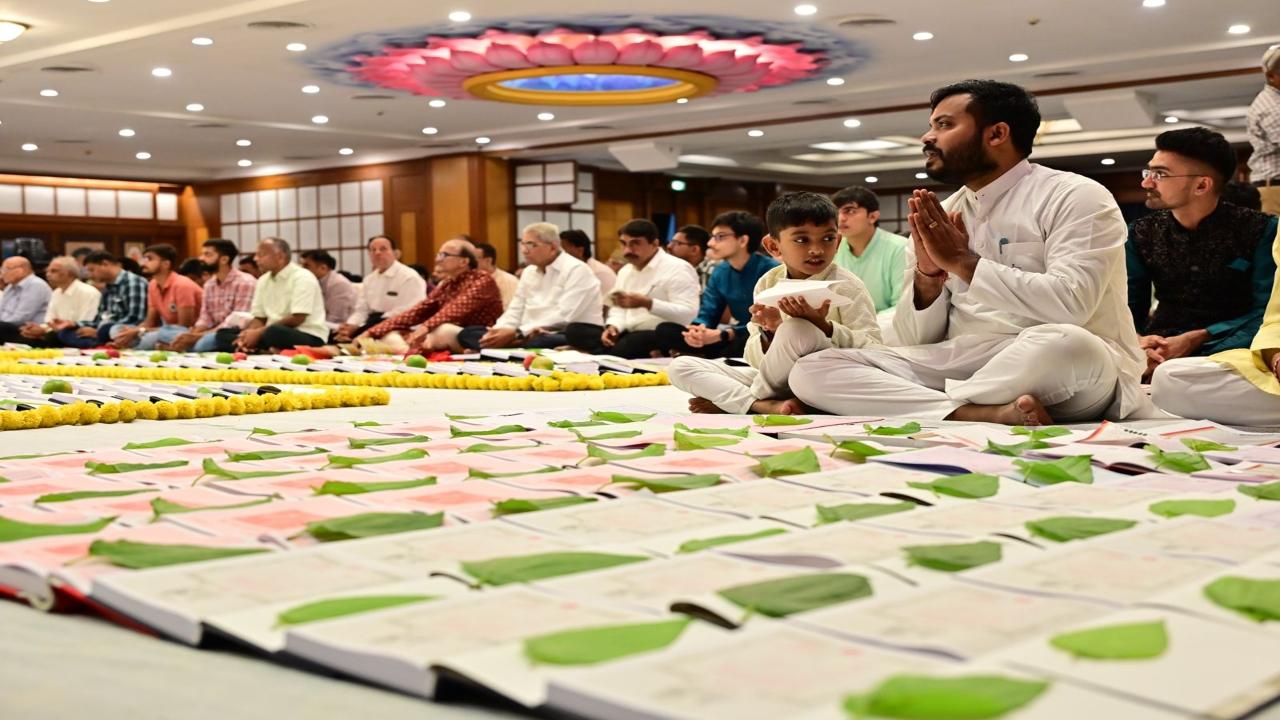 The puja often includes the chanting of mantras and traditional prayers