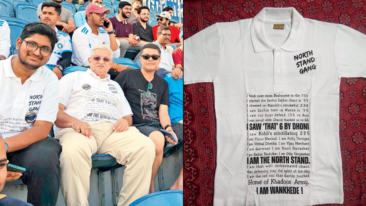 Members of the North Stand Gang in Pune (right) the t-shirt