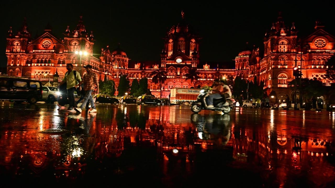 The area around the iconic Chhatrapati Shivaji Maharaj Terminus after Sunday's rainfall   