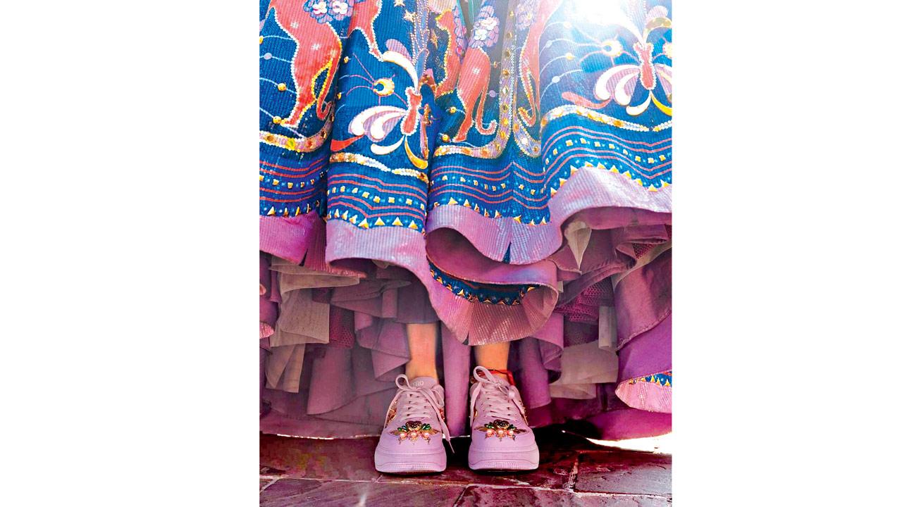 Pair ghagra cholis with sneakers for comfort. PICS COURTESY/INSTAGRAM