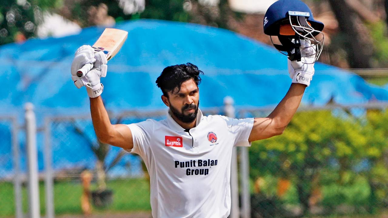 Ruturaj Gaikwad after scoring his century yesterday