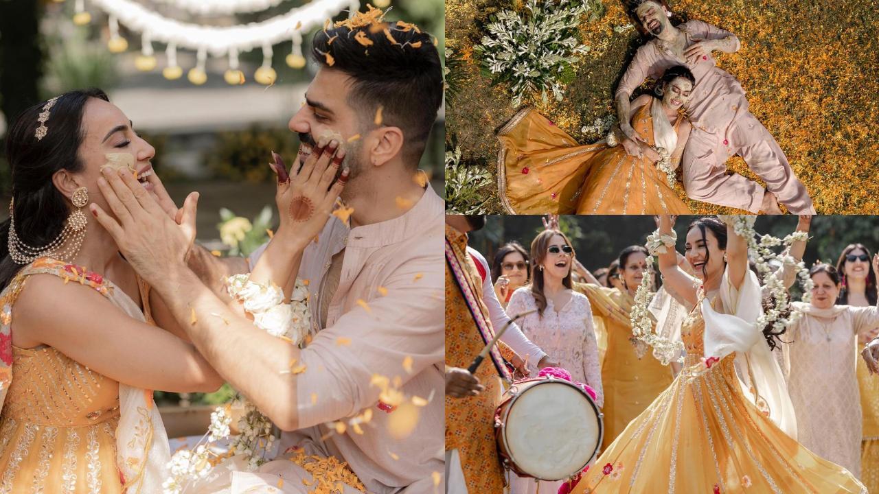Surbhi Jyoti and Sumit Suri’s fun-filled 'yellow love affair' haldi, see pics!