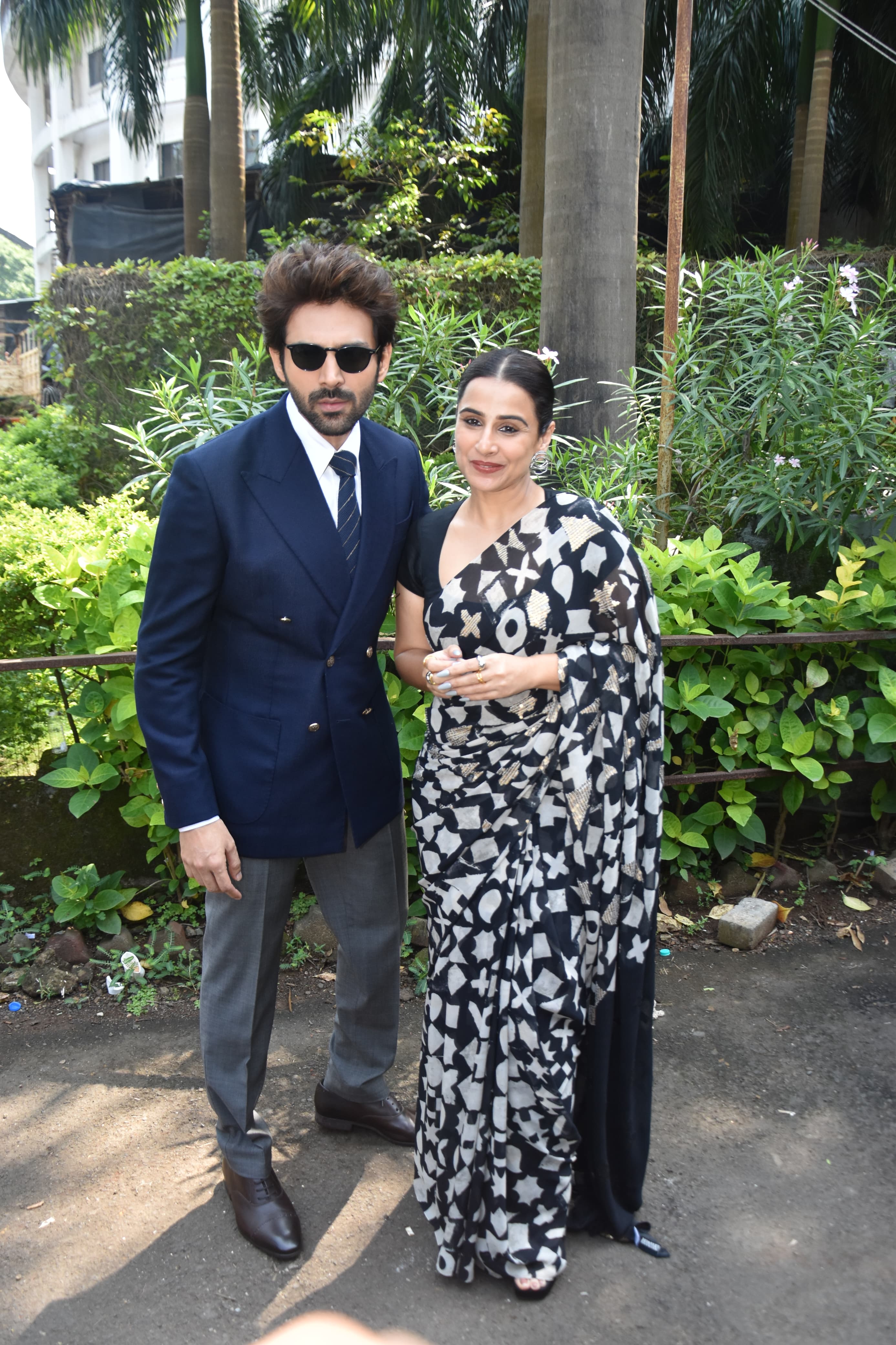 Vidya Balan & Kartik Aaryan aka Manjulika and Rooh Baba was snapped in the city