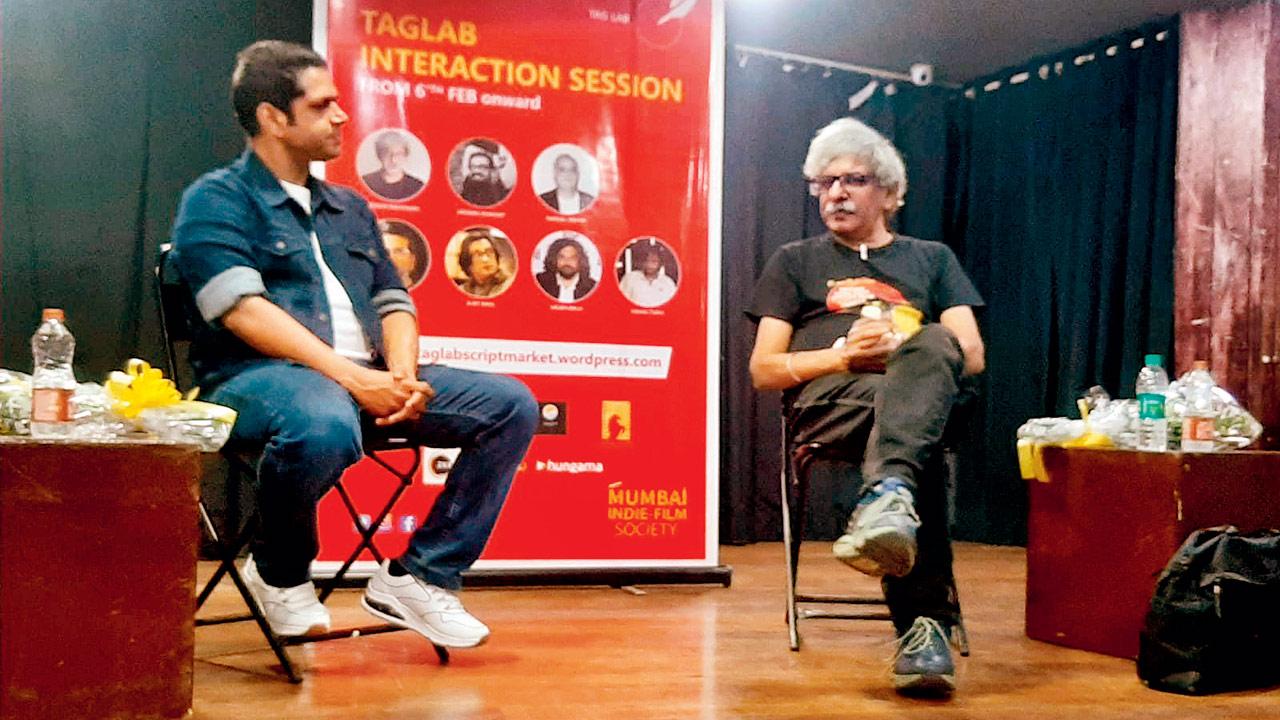 Sharib Hashmi and Sriram Raghavan at a previous discussion