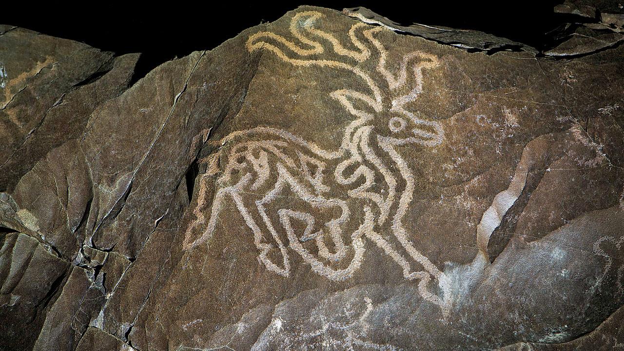 A stag rendered in the central Asian Steppic style from the Iron Age	