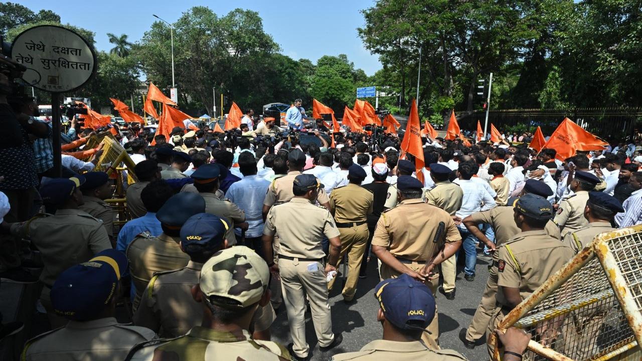 The police detained some of his supporters near Gateway of India 