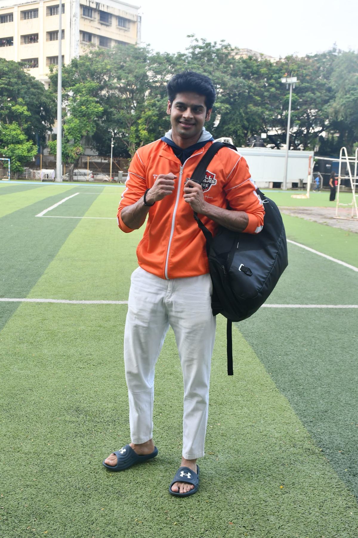 Abhimanyu Dassani spotted at a football ground for practice.