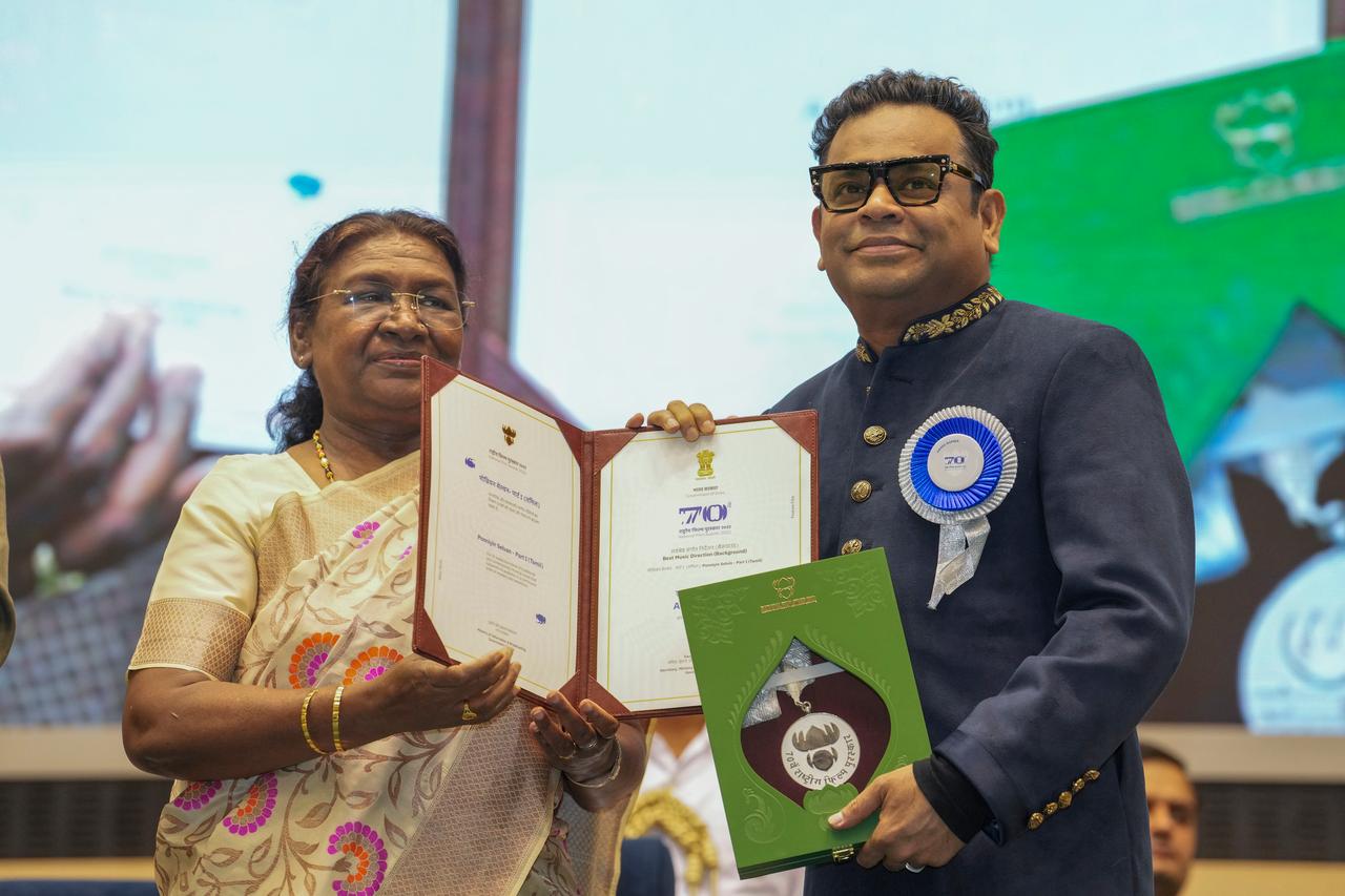 Music maestro AR Rahman bagged his seventh National Film Award as he received the Best Music Director (Background music) award for his work in Mani Ratnam's 'Ponniyin Selvan: I'.