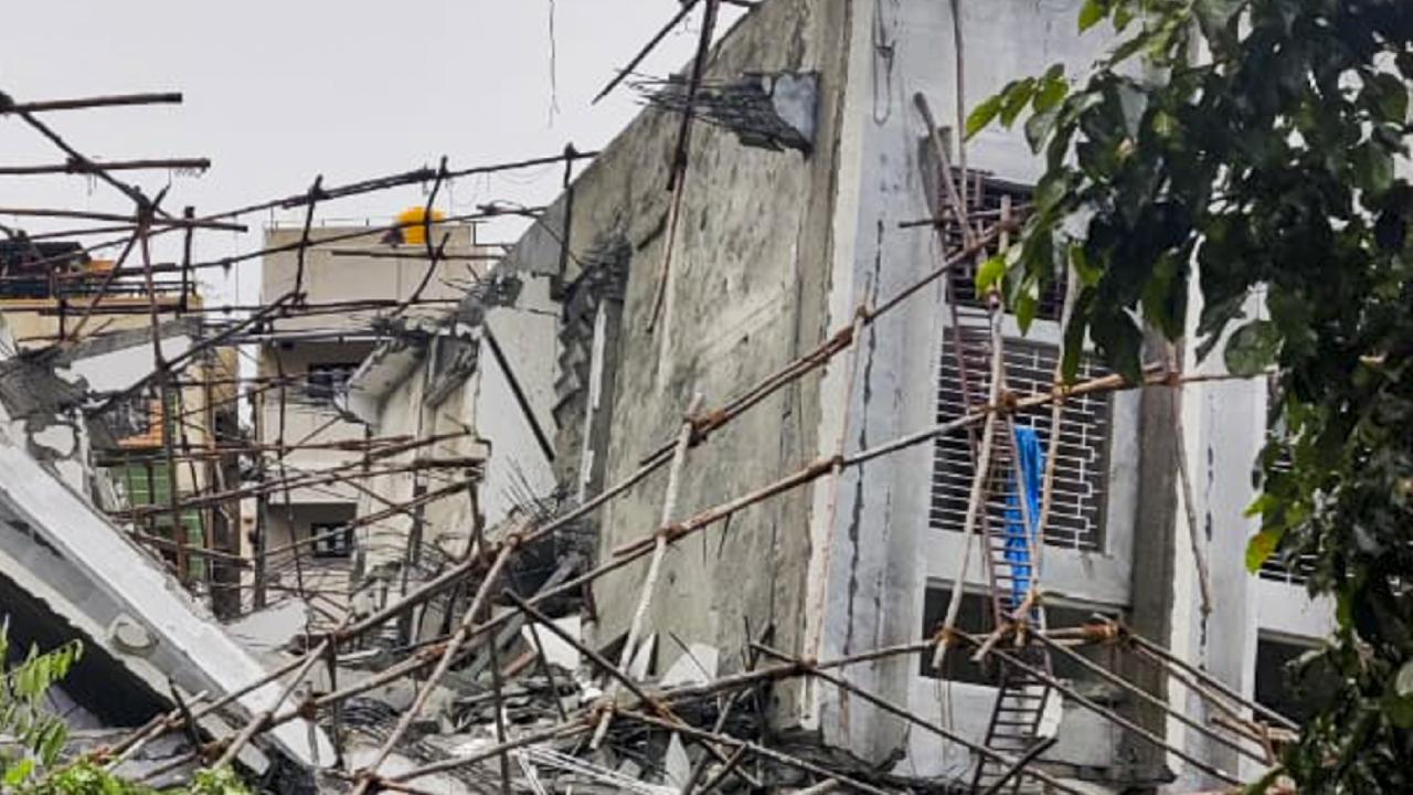 The incident occurred at a time when the city is witnessing heavy downpour, the officials said