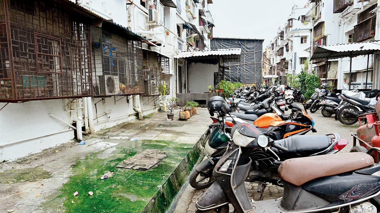 Drain overflowing in Mazagaon on Wednesday 