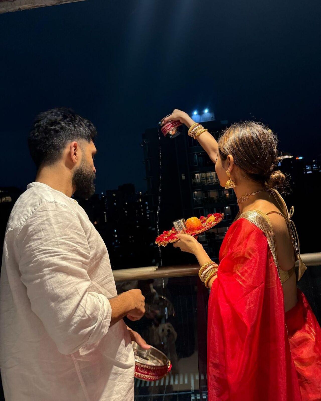 Mouni shared pictures from her celebration following all rituals