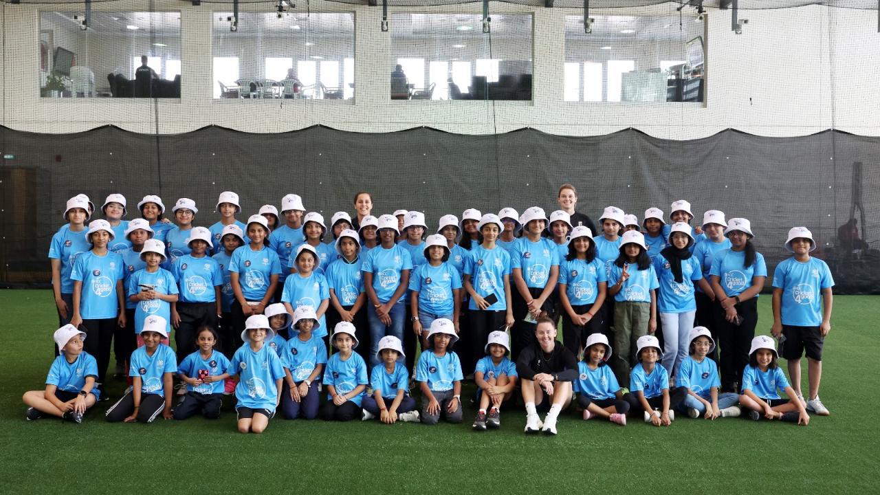 India and England cricketers inspire young athletes at ICC's Cricke4Good clinic