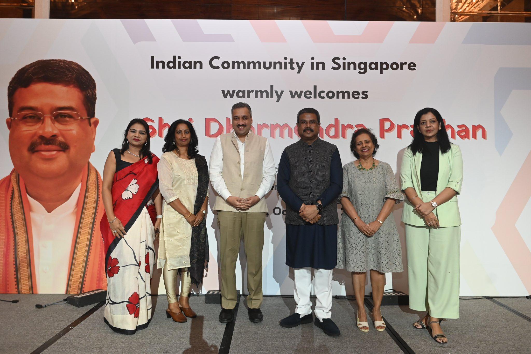 Dharmendra Pradhan connects with the Indian diaspora in Singapore, celebrating their contributions and cultural fusion, and urging them to strengthen ties with their roots in India while contributing to its growth story.