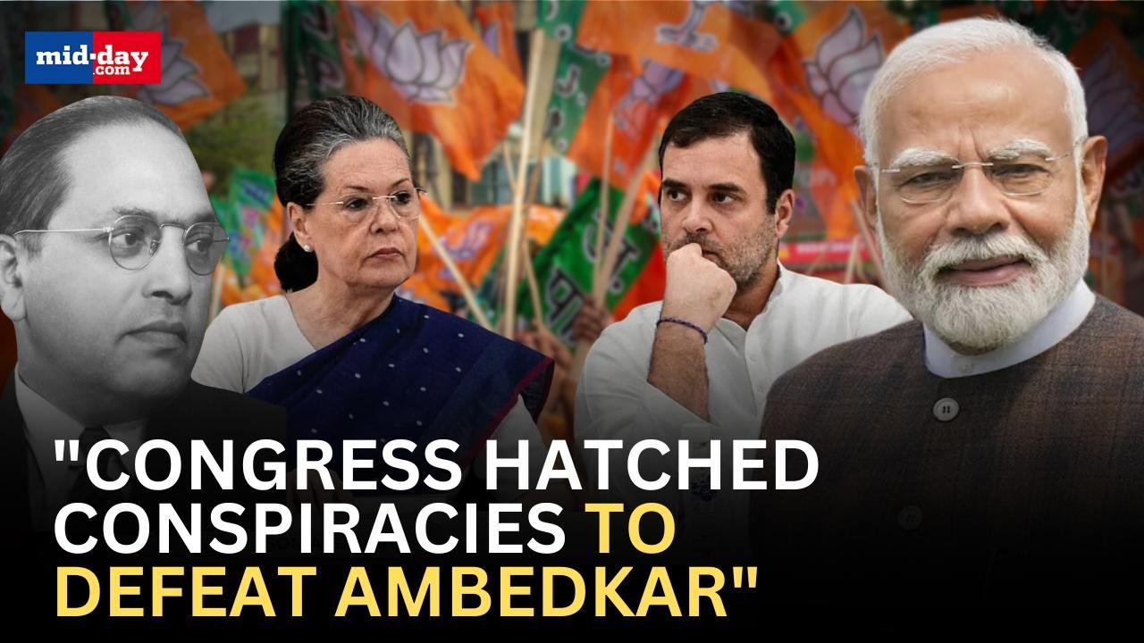 ‘Congress hatched conspiracies to defeat BR Ambedkar..' PM Modi slams Congress
