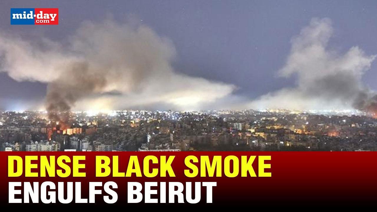 WATCH: Dense black smoke engulfs Beirut as Israel continues bombardment