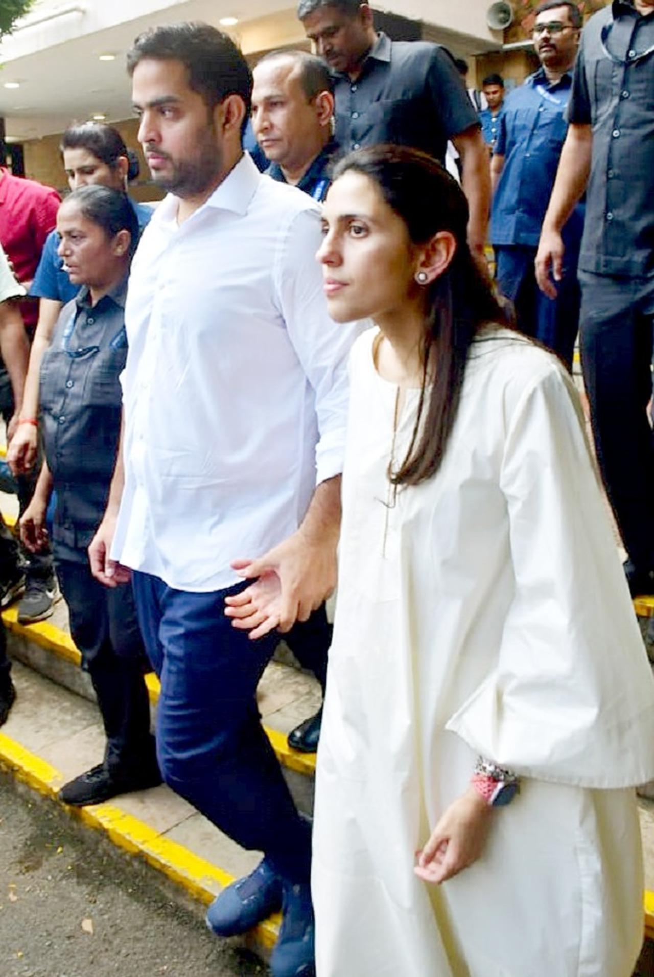They were joined by their son Akash Ambani and daughter-in-law Shloka Ambani.
