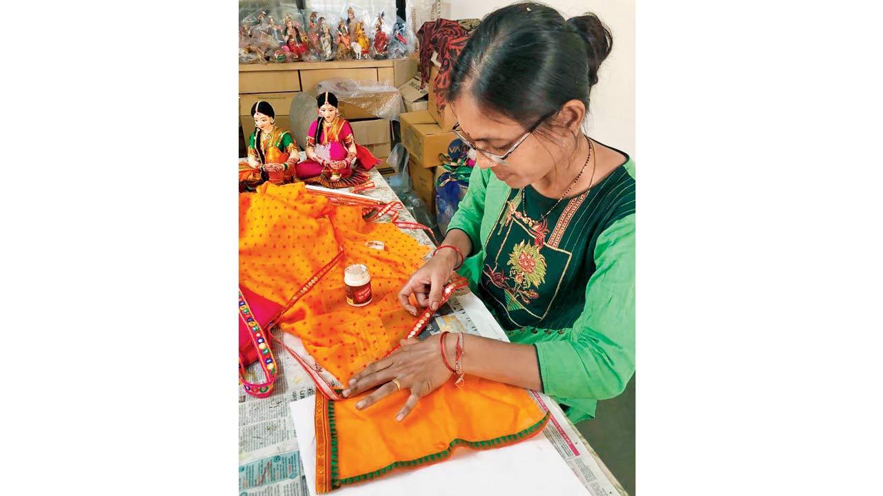 Traditional Indian dolls are slowly and carefully crafted