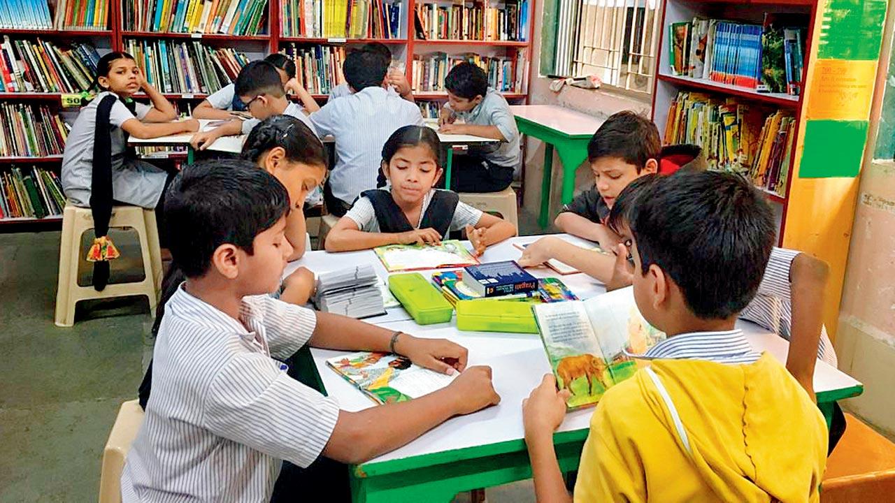 Children browse through books at the library. Pic Courtesy/Instagram