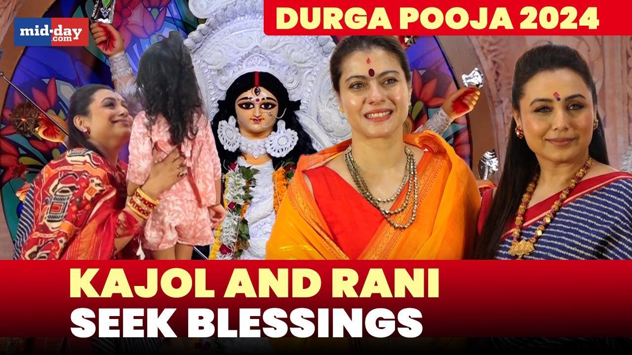 Durga Pooja 2024: Kajol & Rani Mukerji pose together and seek blessings