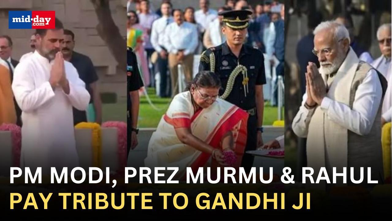 PM Modi, Prez Murmu and Rahul Gandhi pay tribute to Mahatma Gandhi