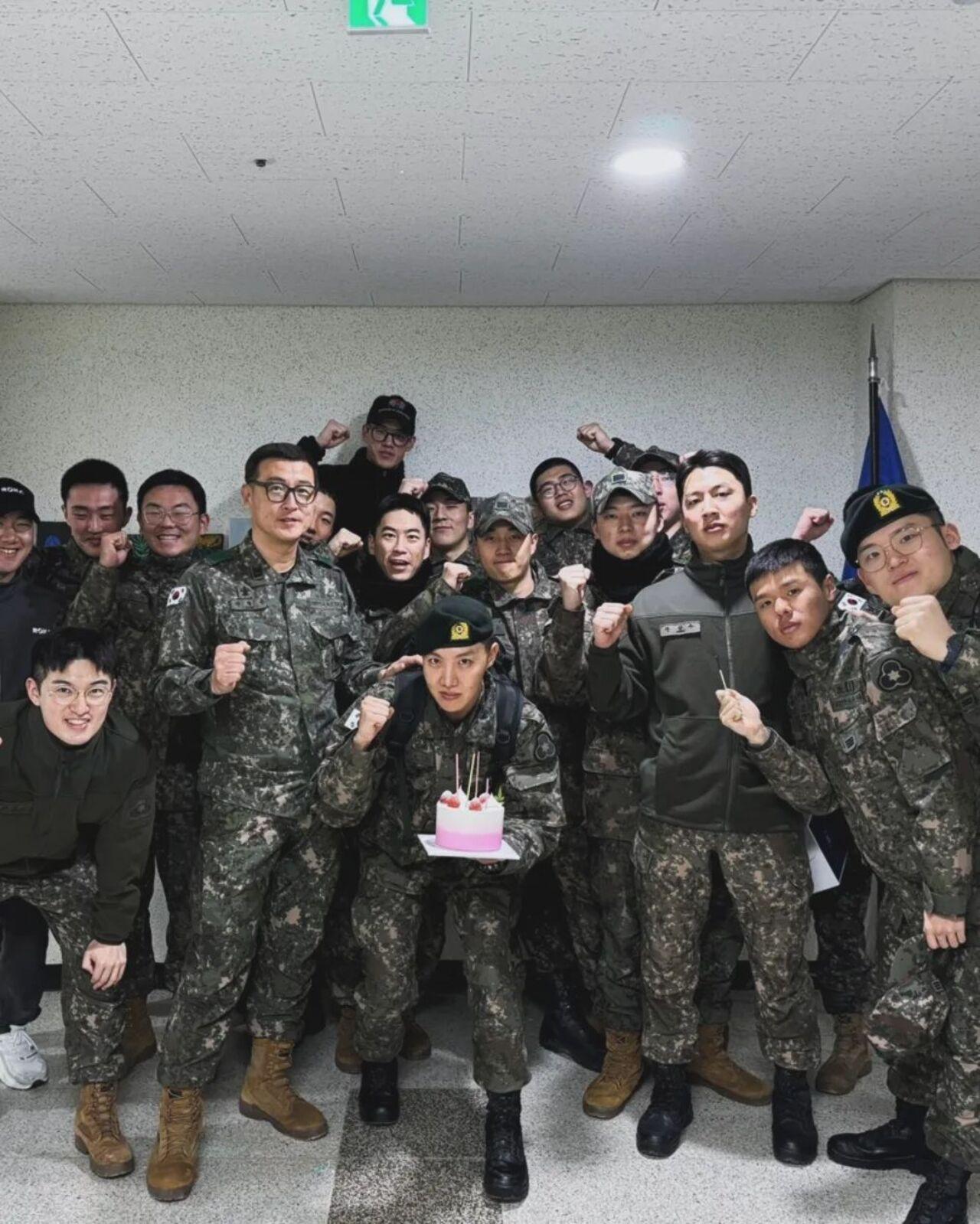 The K-pop idol, also known as Hobi, even celebrated his birthday with fellow soldiers. 