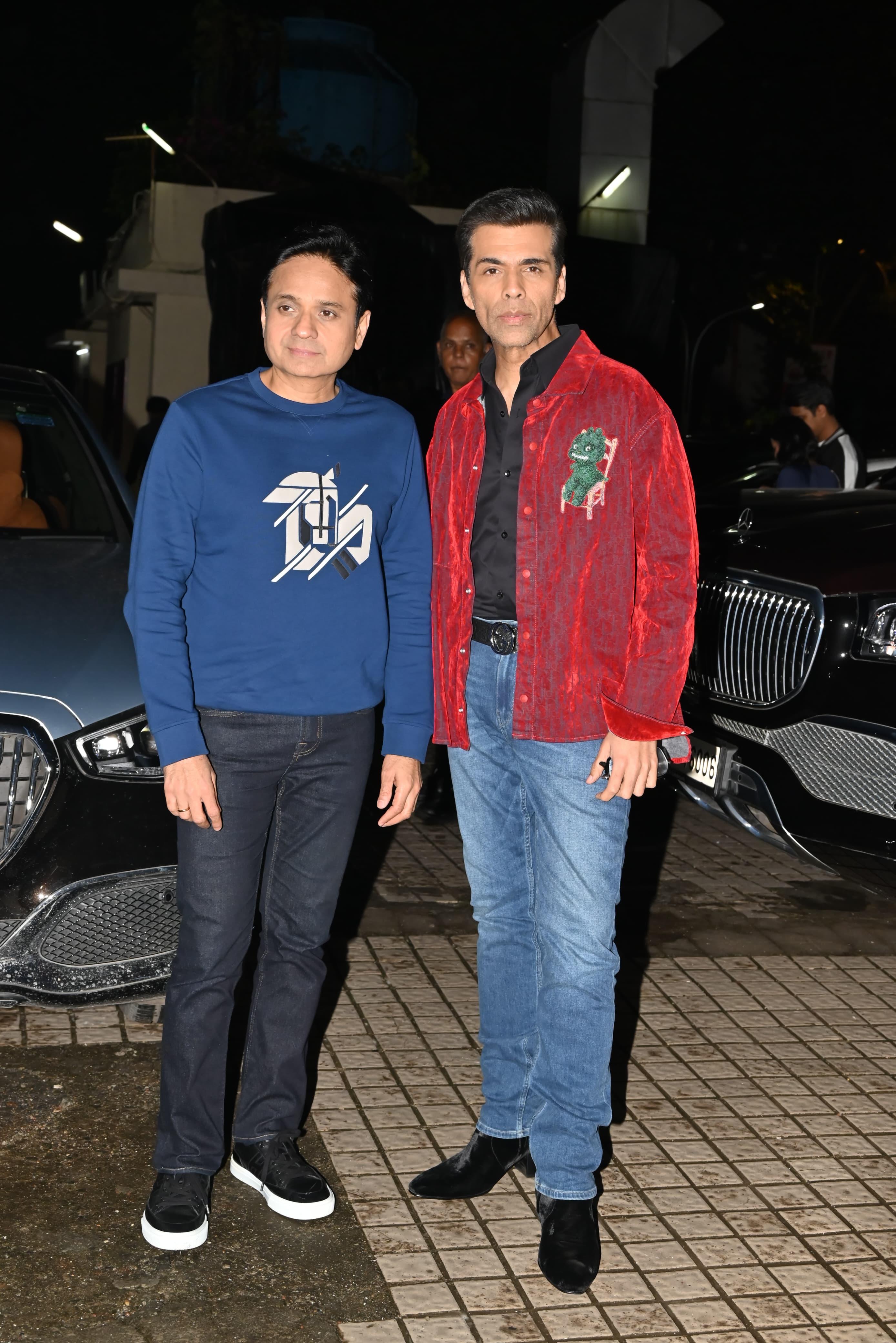 Karan Johar attended the screening along with his childhood friend, who is also the CEO of Dharma Productions.