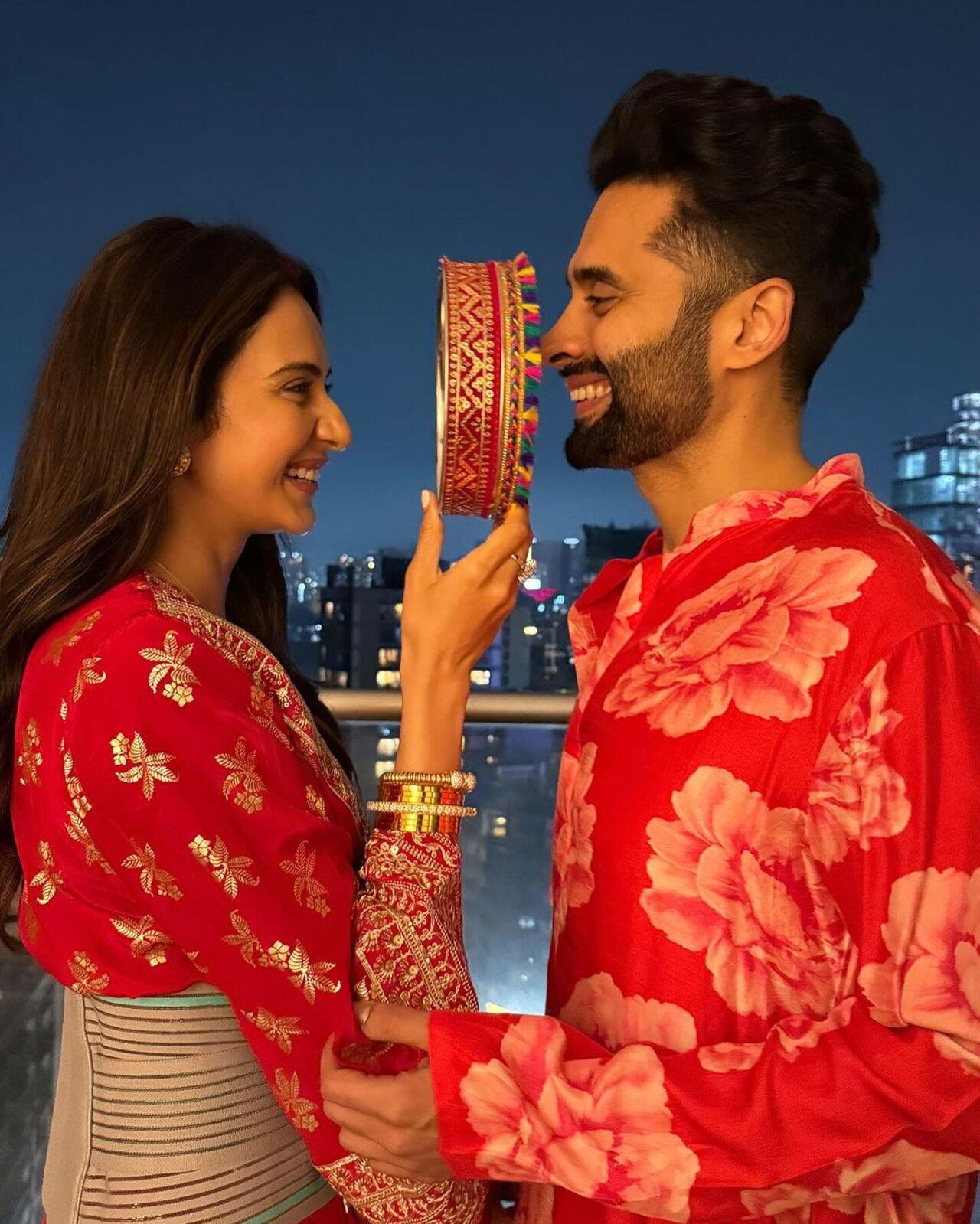 Rakul Preet Singh and Jackky Bhagnani who got married in February this year celebrated their first Karwa Chauth