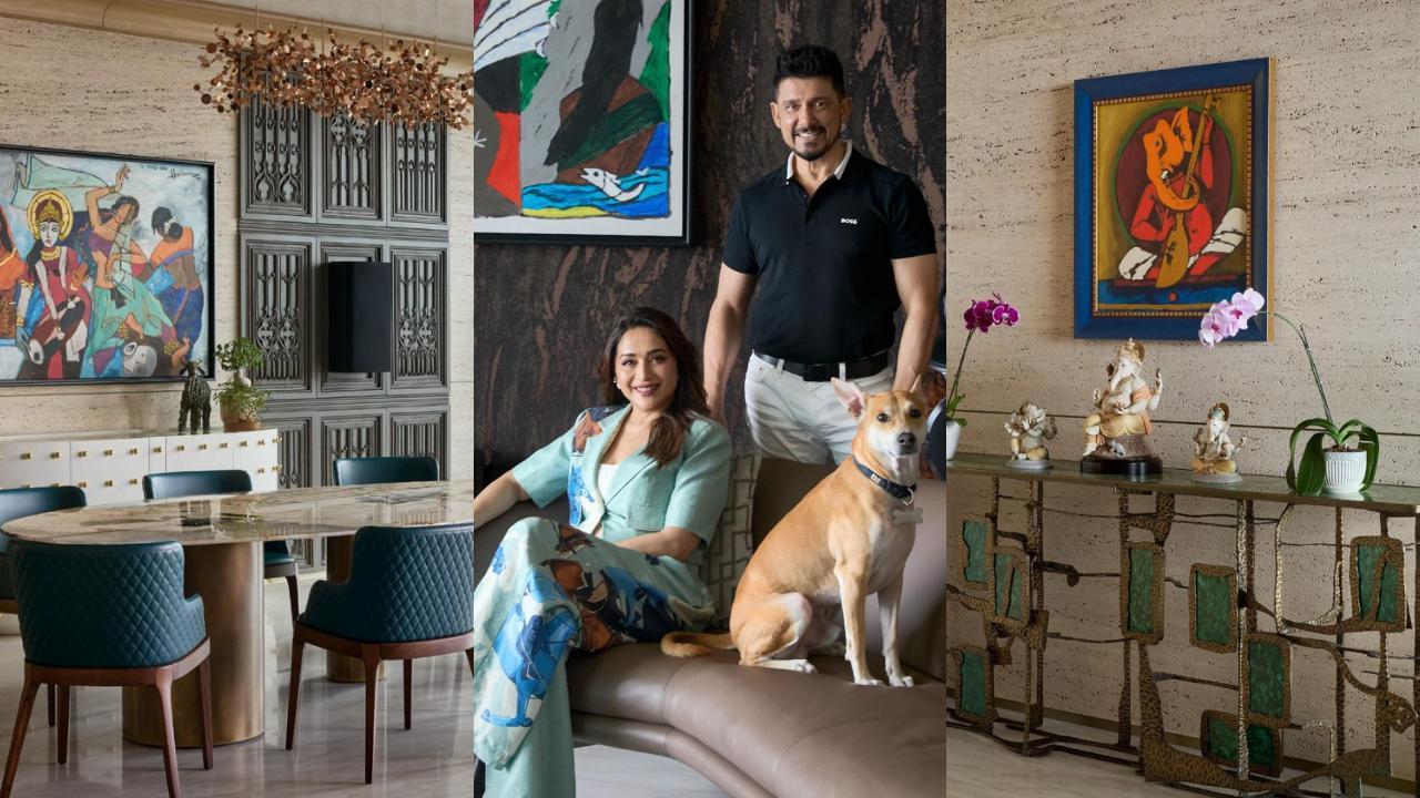 Inside Madhuri Dixit’s sophisticated Mumbai apartment located on the 53rd floor