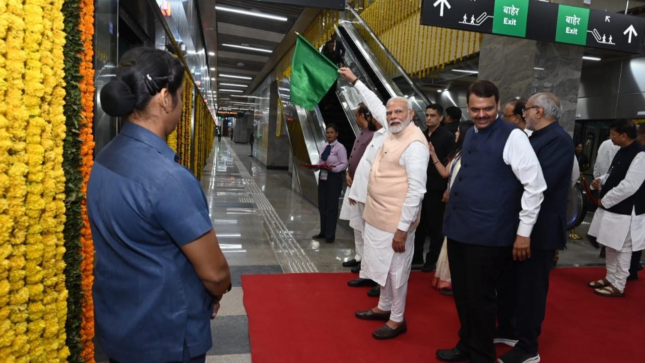 PM Modi takes ride in Mumbai's new metro after its inauguration, interacts with workers