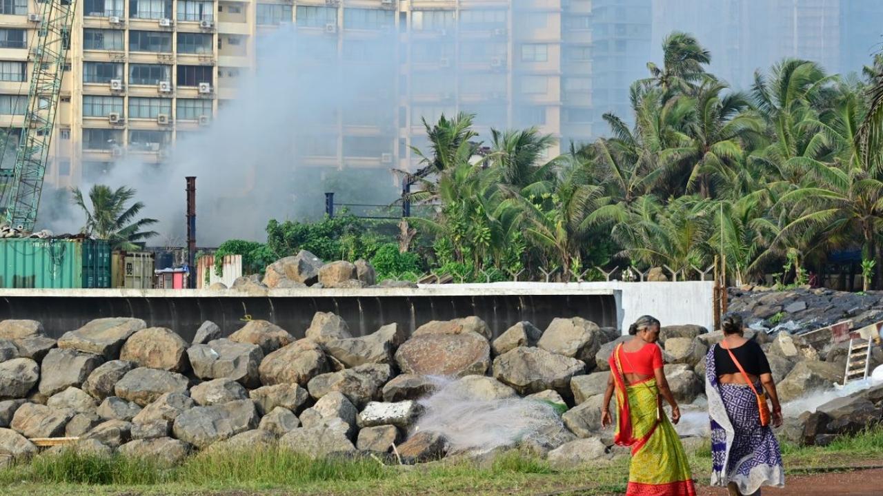 The fire was confined to one of the containers