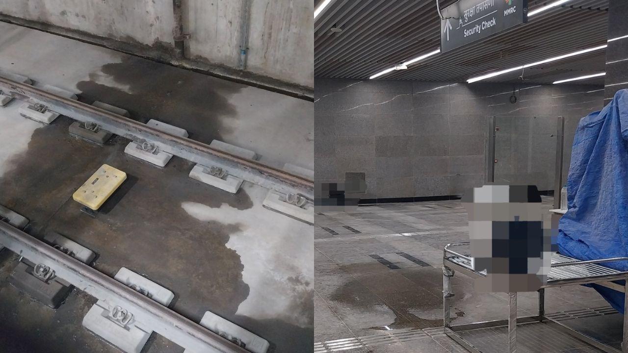 Activist spots seepages spotted along Mumbai Metro 3 route; questions structural integrity