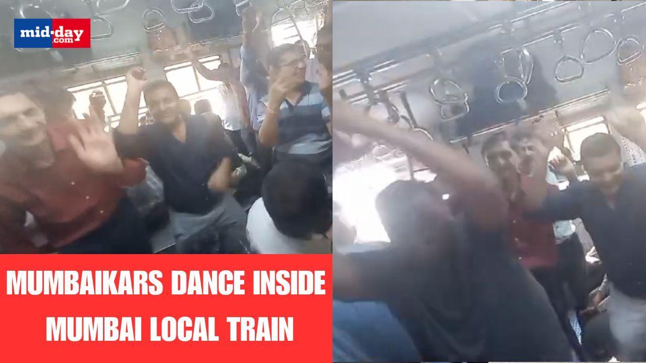Mumbaikars break into dance inside Mumbai local train