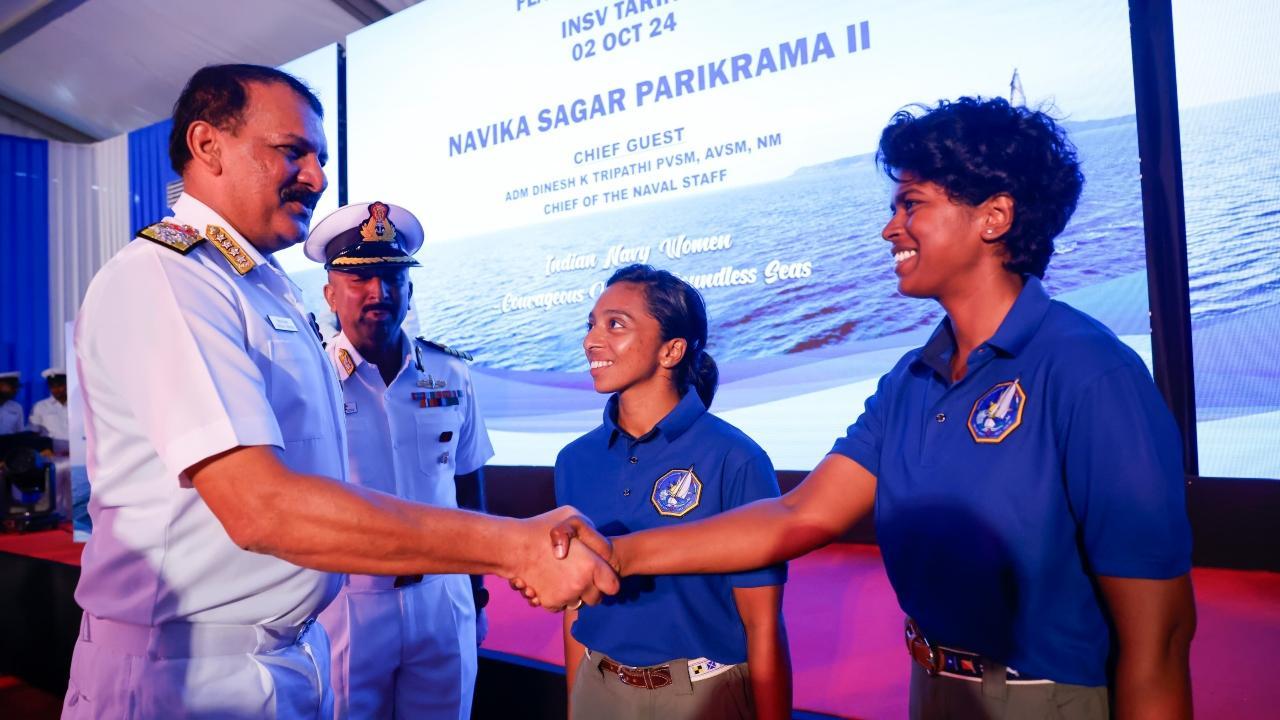 Two Indian Navy women officers sail out for second global circumnavigation expedition