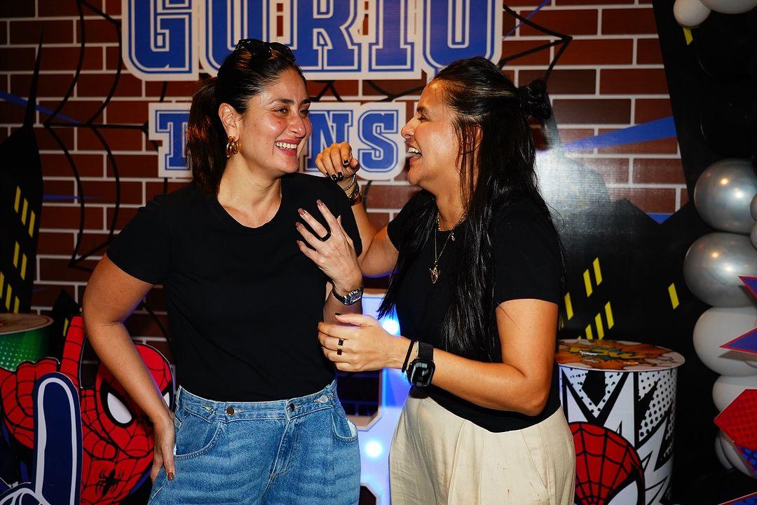 A third photo captures Neha and Kareena Kapoor Khan laughing at an inside joke.