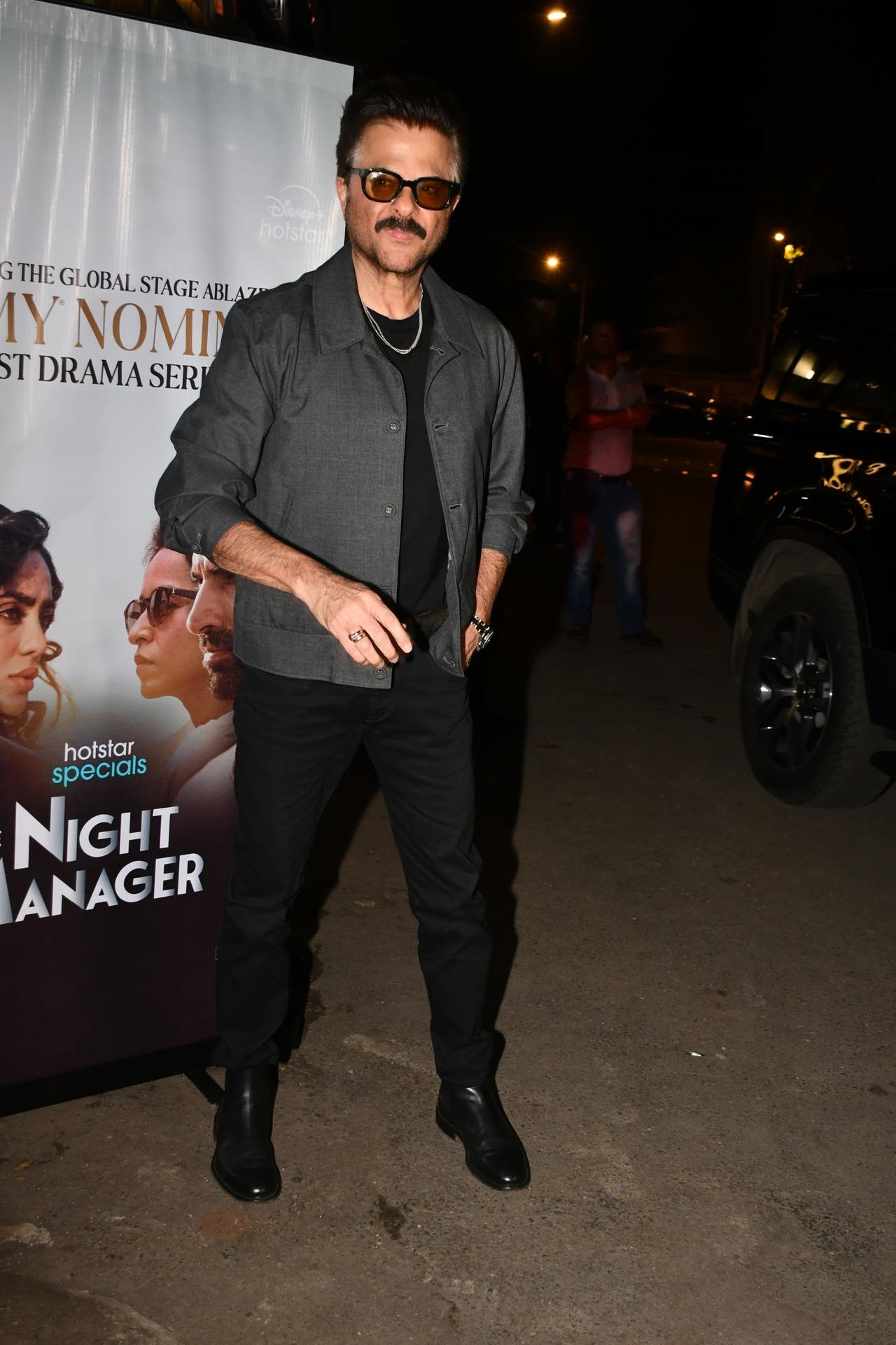 Anil Kapoor looked dapper as ever as he arrived in a grey jacket worn on a black t-shirt and pants