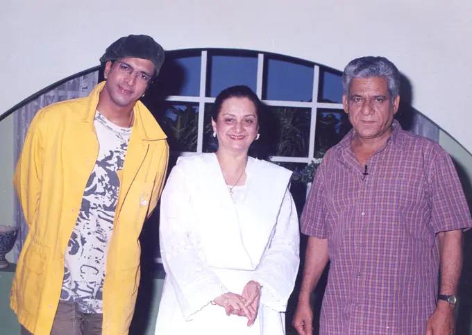 Om Puri with Saira Banu and Javed Jaaferi