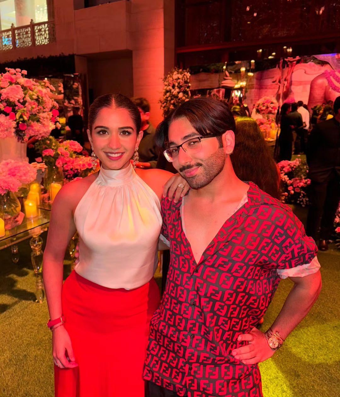 Radhika Merchant, the birthday girl, looked amazing in her red and white outfit 