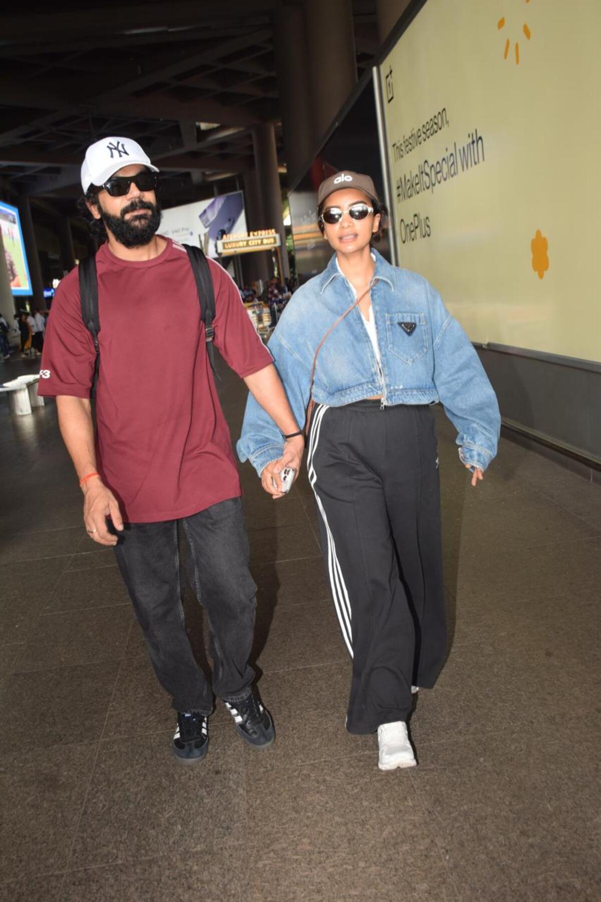Rajkummar Rao with his wife Patralekhaa papped at the airport.