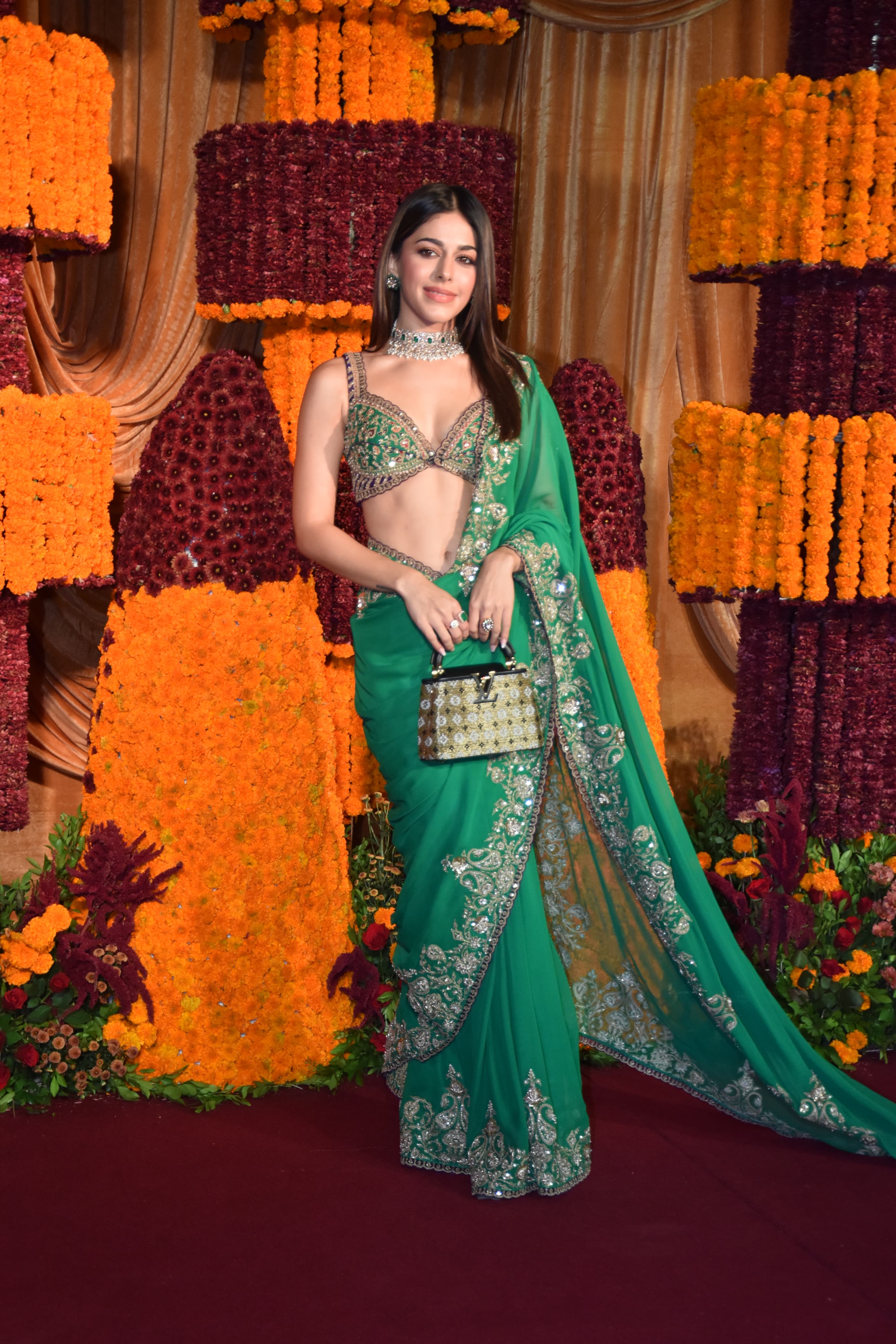 Alaya F's green saree turned all heads at Ramesh Taurani’s Diwali bash