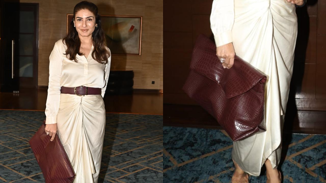 Raveena Tandon flaunts a giant clutch gifted by daughter Rasha with her first paycheck - watch video
