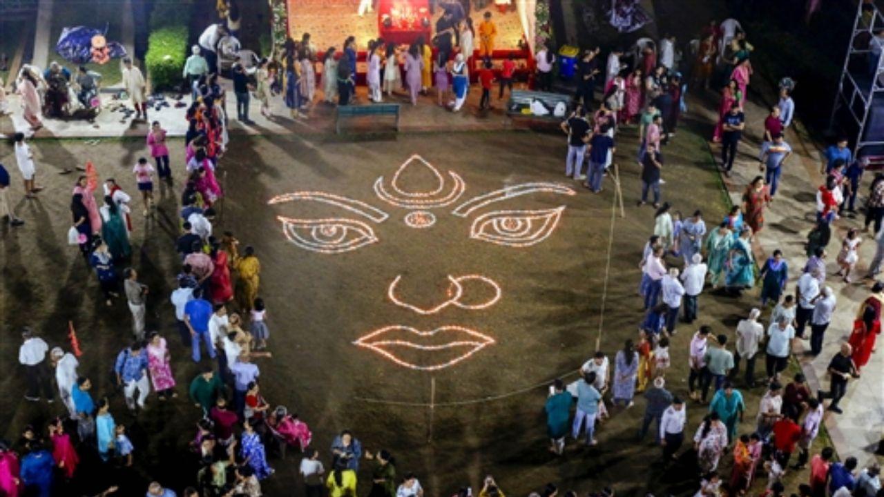 The Navratri festival itself commemorates the victory of good over evil through the defeat of the demon Mahishasura