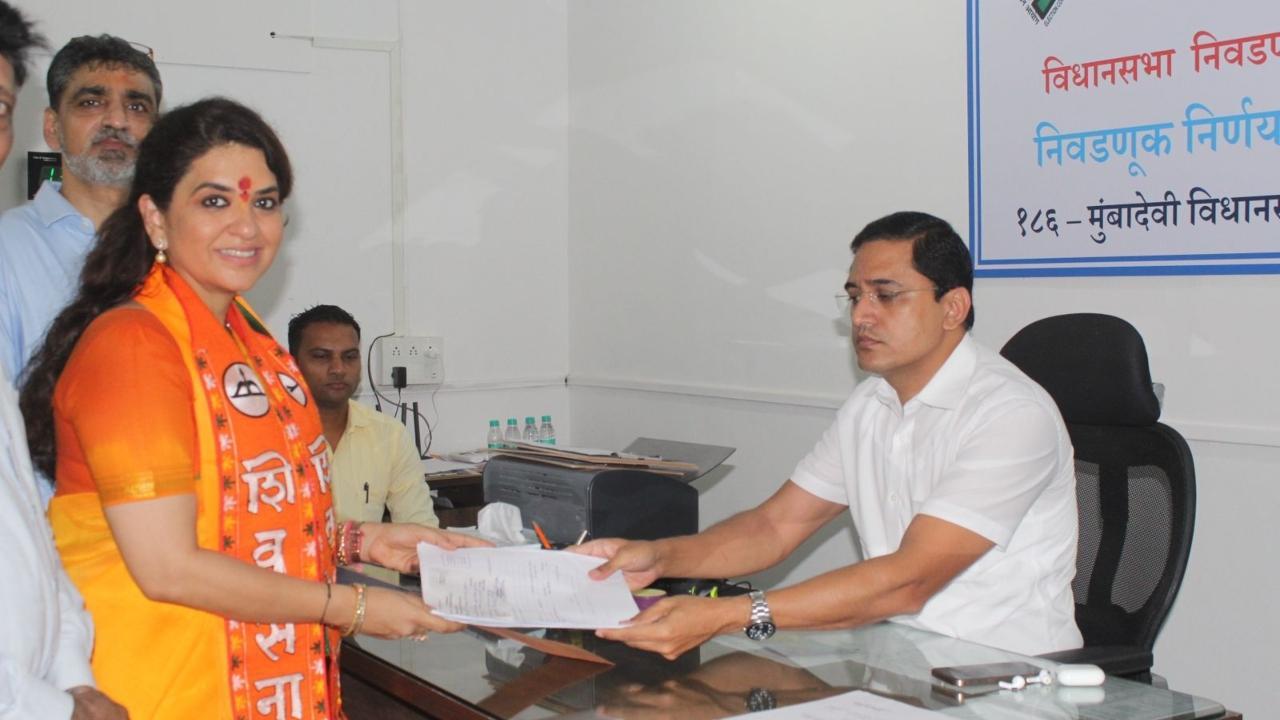 Shaina NC files her nomination for Maharashtra Assembly polls