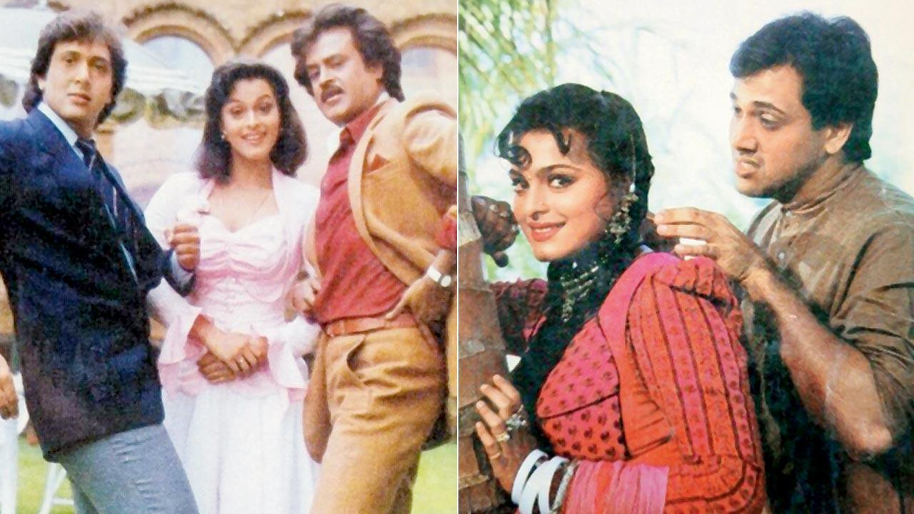 Shilpa Shirodkar in Aankhen (1993); (right) Hum (1991)